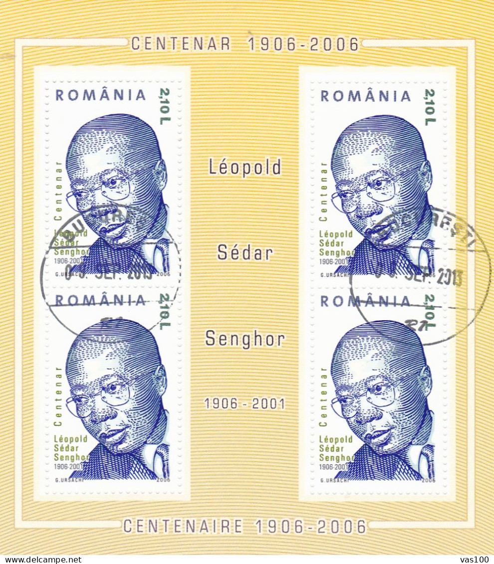 Romania 2006 Leopold Sedar Senghor S/s,,sheet M/s,used - Used Stamps