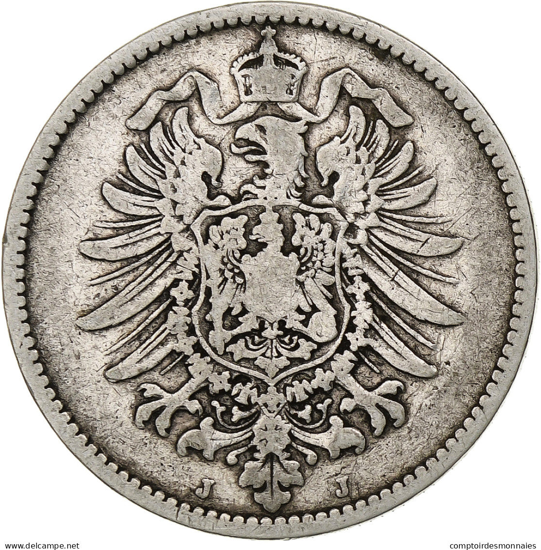 Empire Allemand, Wilhelm I, Mark, 1881, Hambourg, Argent, TB+, KM:7 - 1 Mark