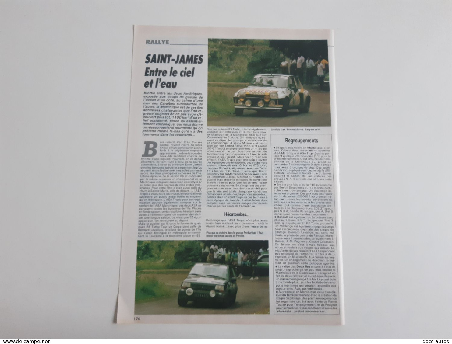 Rallye Saint-James 1987 - Coupure De Presse - Autres & Non Classés