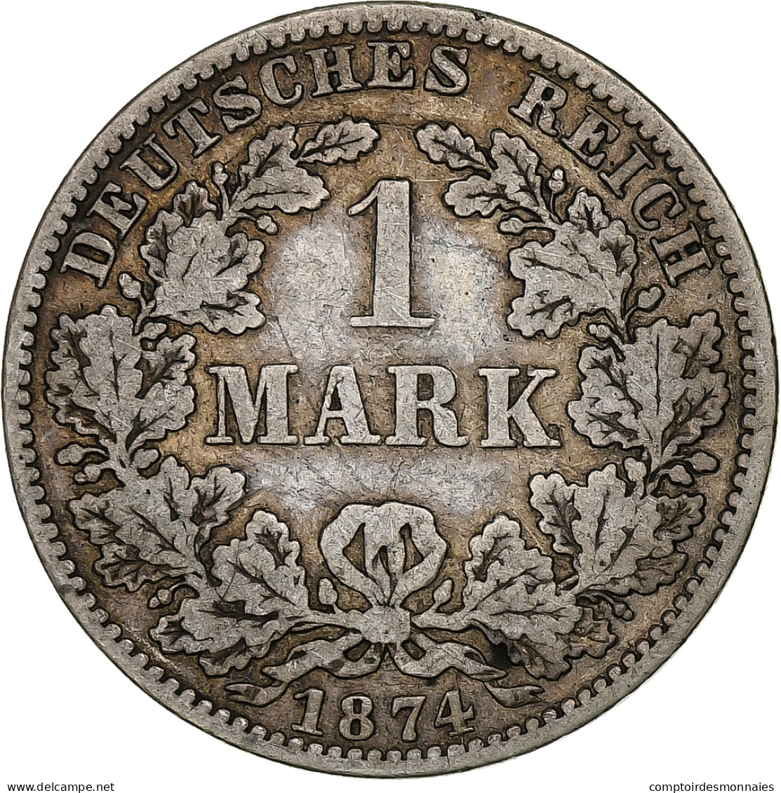 Empire Allemand, Wilhelm I, Mark, 1874, Berlin, Argent, TB+, KM:7 - 1 Mark