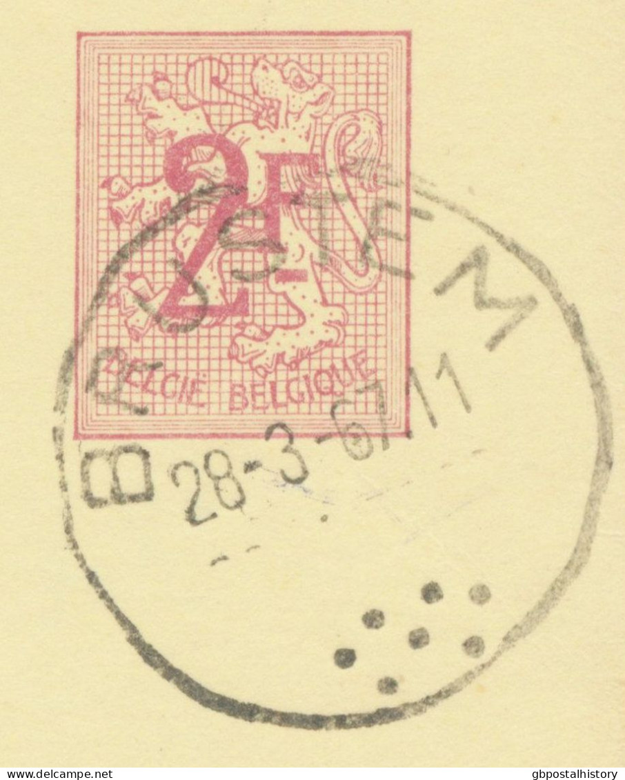 BELGIUM VILLAGE POSTMARKS  BRUSTEM (now Sint-Truiden) SC With Dots 1967 (Postal Stationery 2 F, PUBLIBEL 2175) - Oblitérations à Points