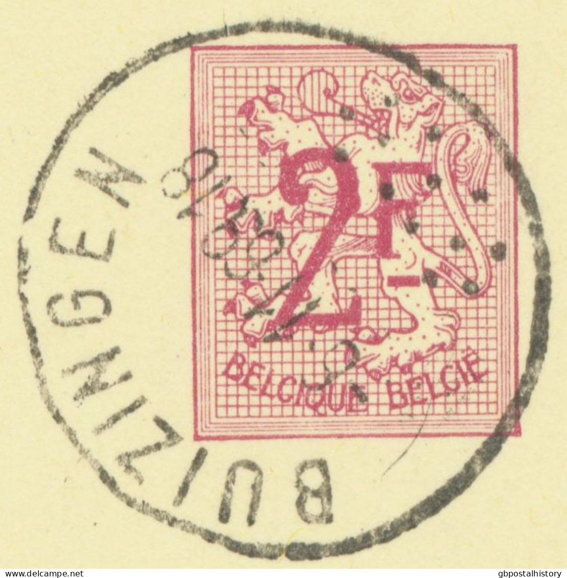 BELGIUM VILLAGE POSTMARKS  BUIZINGEN (now Halle) Rare SC With Unusual 13 Dots 1969 (Postal Stationery 2 F, PUBLIBEL 2281 - Oblitérations à Points