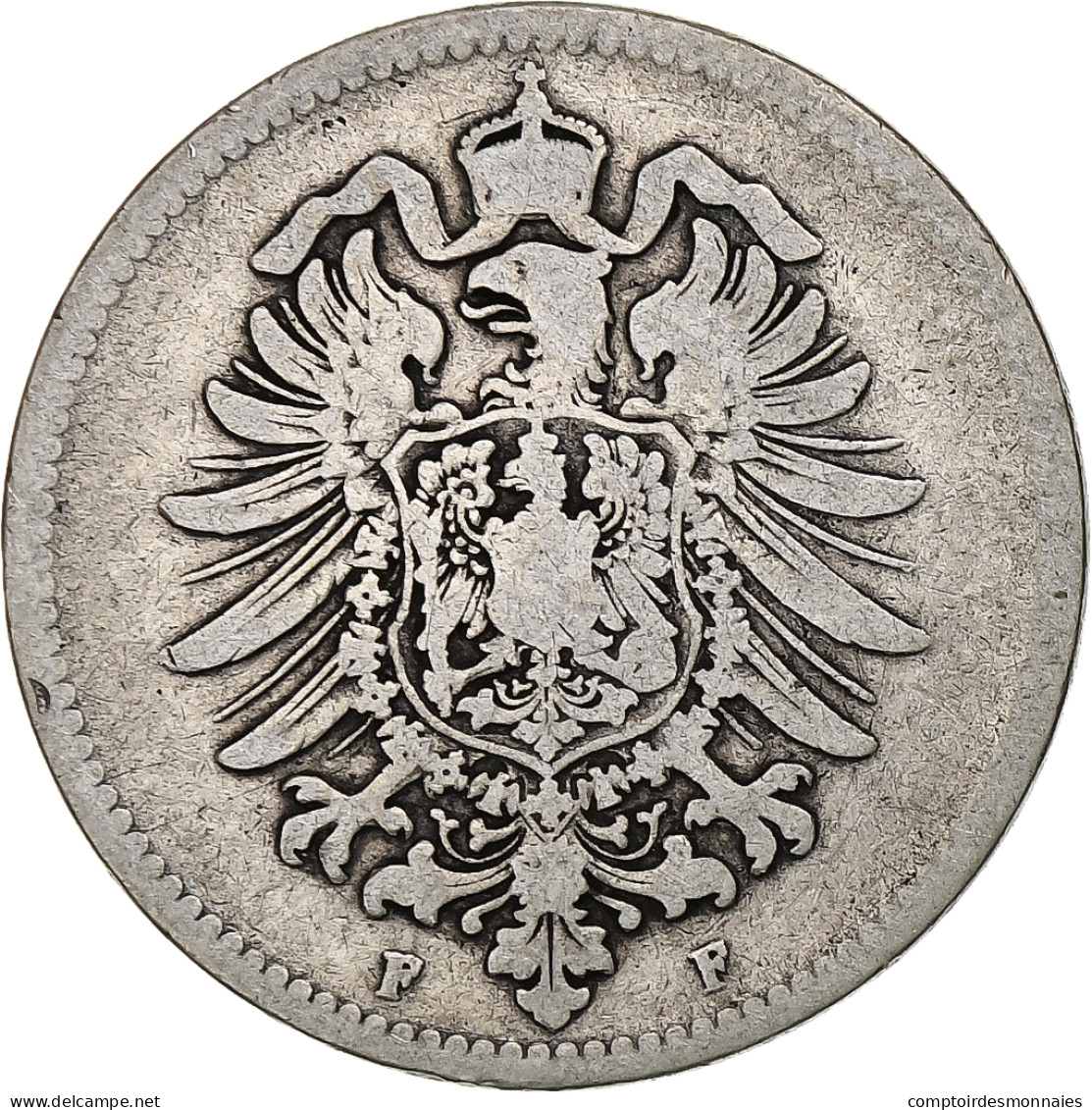 Monnaie, GERMANY - EMPIRE, Wilhelm I, Mark, 1874, Stuttgart, TB+, Argent, KM:7 - 1 Mark