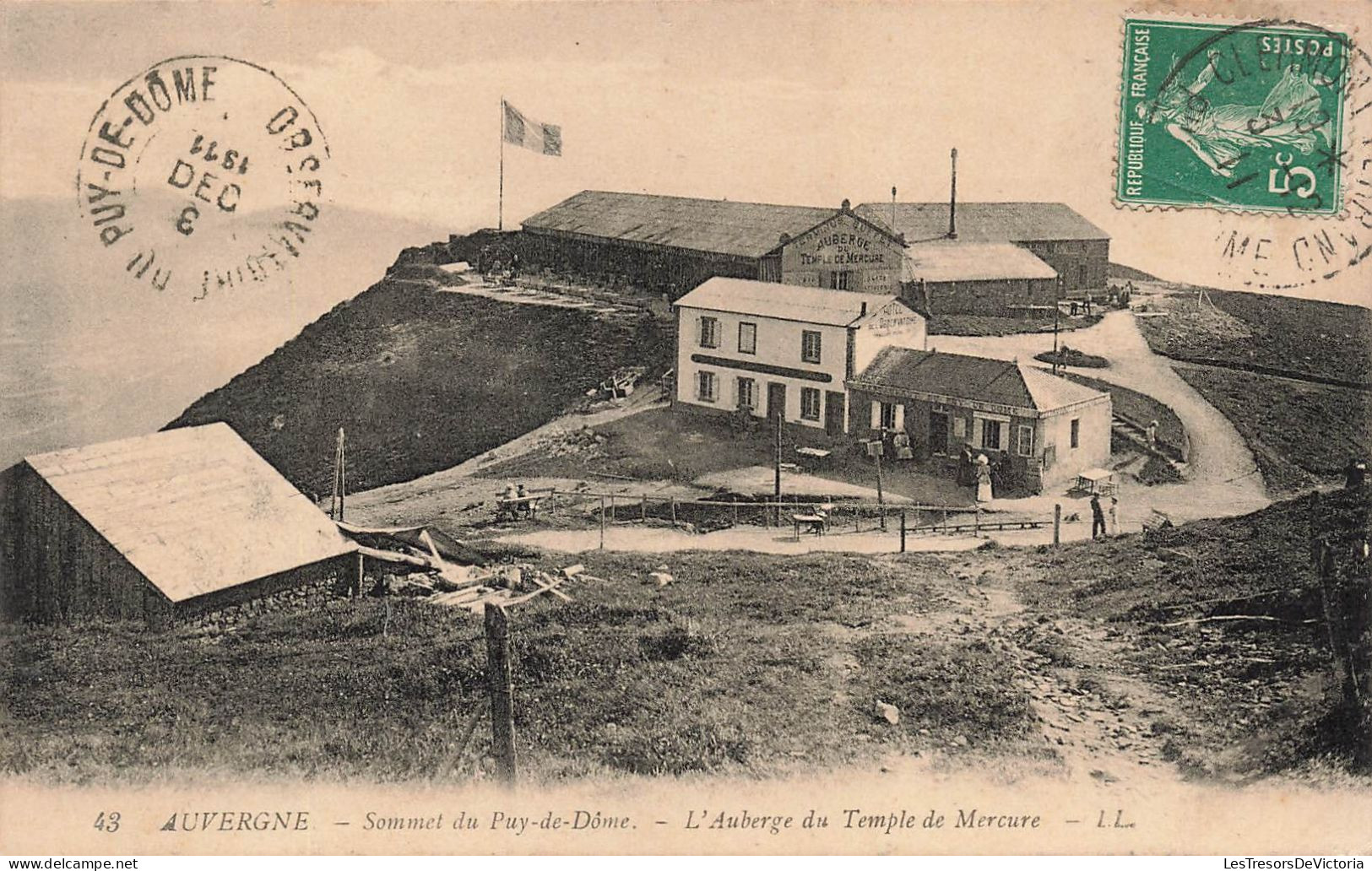 FRANCE - Auvergne - Le Sommet Du Puy De Dôme - L'Auberge Du Temple De Mercure - Carte Postale Ancienne - Auvergne Types D'Auvergne