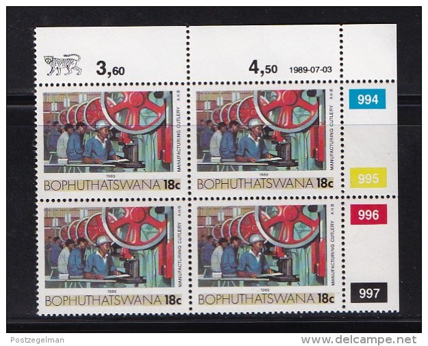 BOPHUTHATSWANA, 1989, MNH Controls Block Of 4, Definitive 18 Cent, M 222, Scan X476 - Bophuthatswana