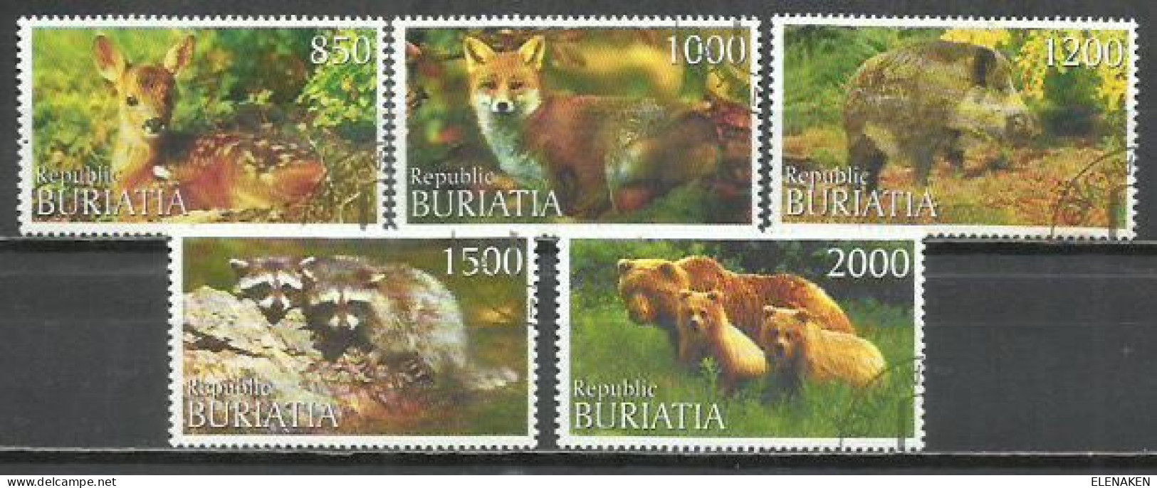 7469A-RUSIA BURIATIA SELLOS TEMÁTICOS FAUNA SALVAJE, BONITOS - Sibérie Et Extrême Orient