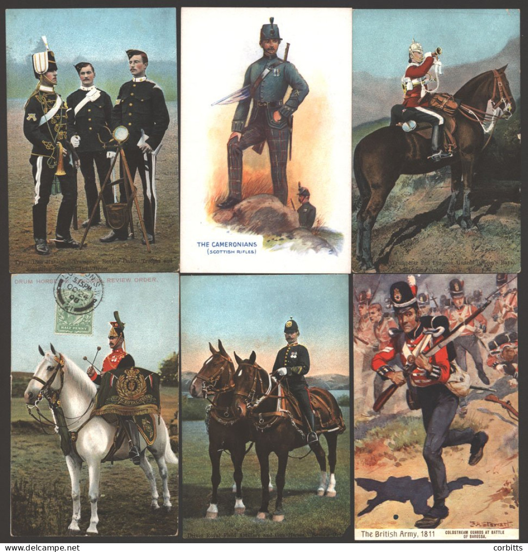 MILITARY Album Of Cards, Mainly British Regiments Incl. The Milton 'Army' Series, Taylors 'Orthochrome,' Salmon Ltd, Val - Non Classés