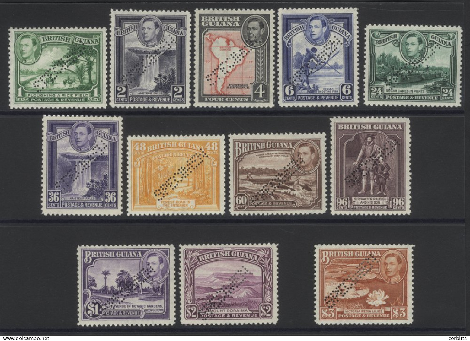 1938 Pictorial Defin Set Perf SPECIMEN, Fine M, SG.308s/319s, Cat. £375 (12) - Sonstige & Ohne Zuordnung