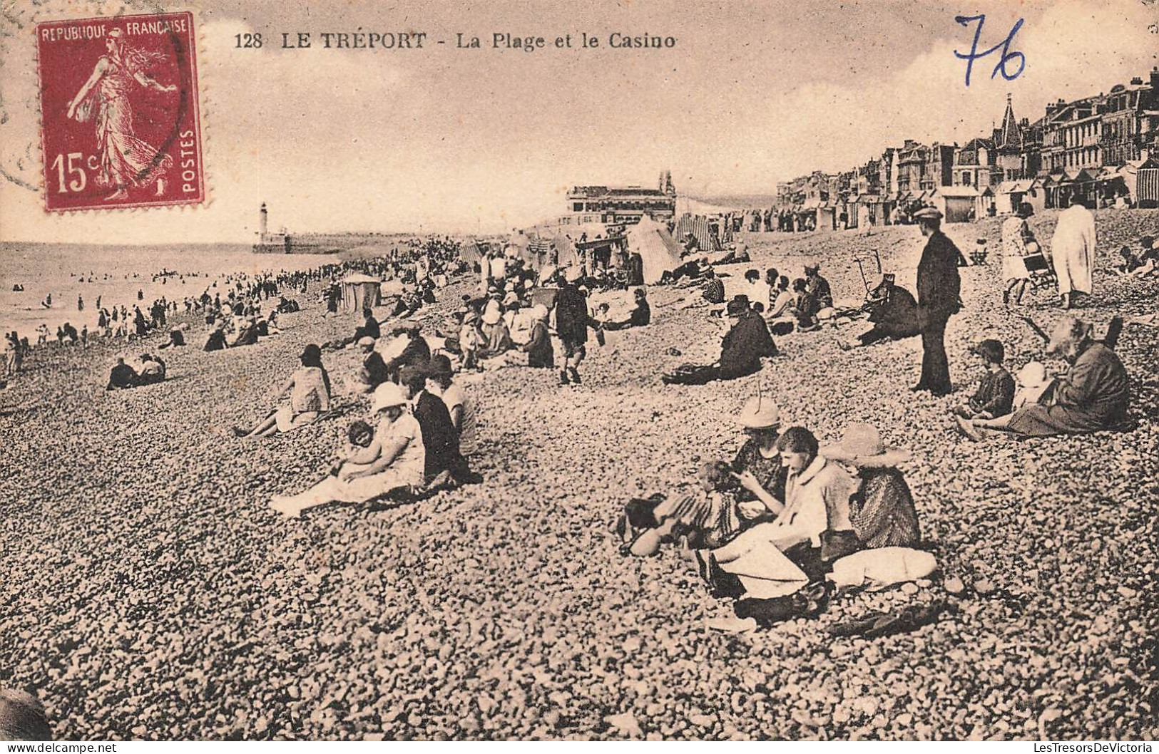 FRANCE - Le Tréport Mers - Vue Générale De La Plage Et Le Casino - Animé - Carte Postale Ancienne - Le Treport