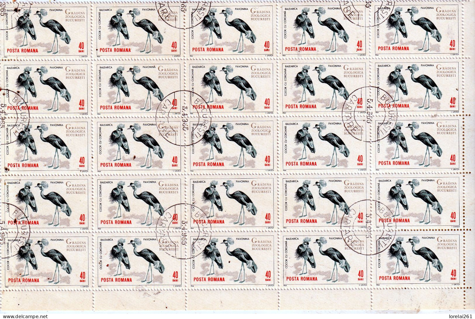 1964 - Jardin Du Zoo De Bucarest FULL X 25 - Full Sheets & Multiples