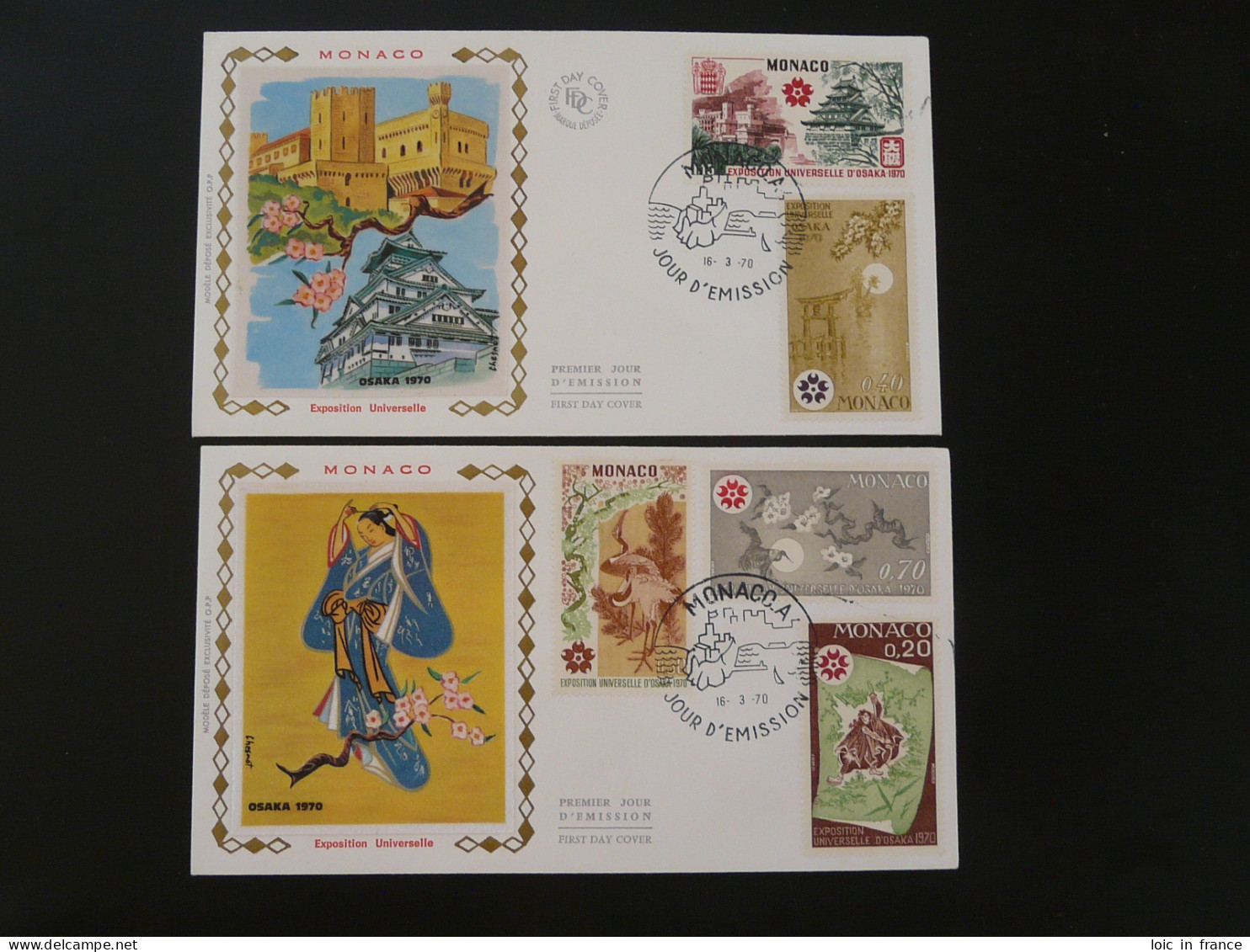 FDC (x2) Exposition Universelle Japan Osaka Monaco 1970 - 1970 – Osaka (Japan)