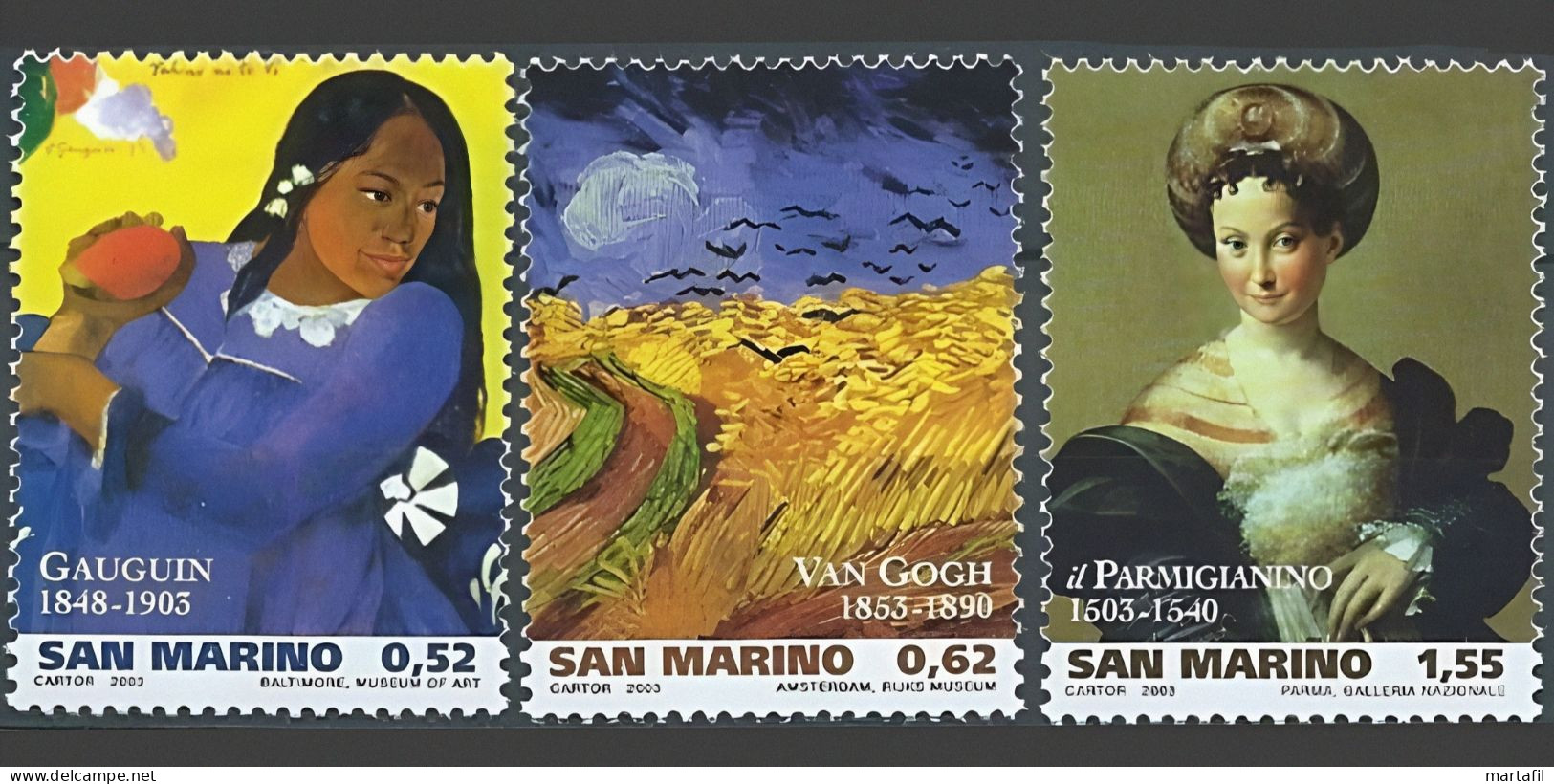 2003 SAN MARINO SET MNH ** Grandi Maestri Della Pittura, Dipinti, Arte - Ongebruikt