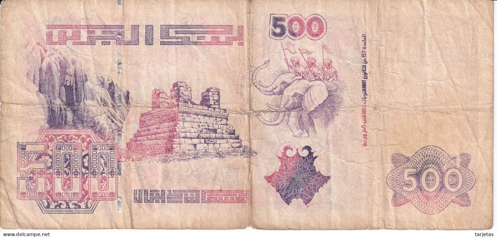 BILLETE DE ARGELIA DE 500 DINARS DEL AÑO 1998 (BANKNOTE) - Algerien