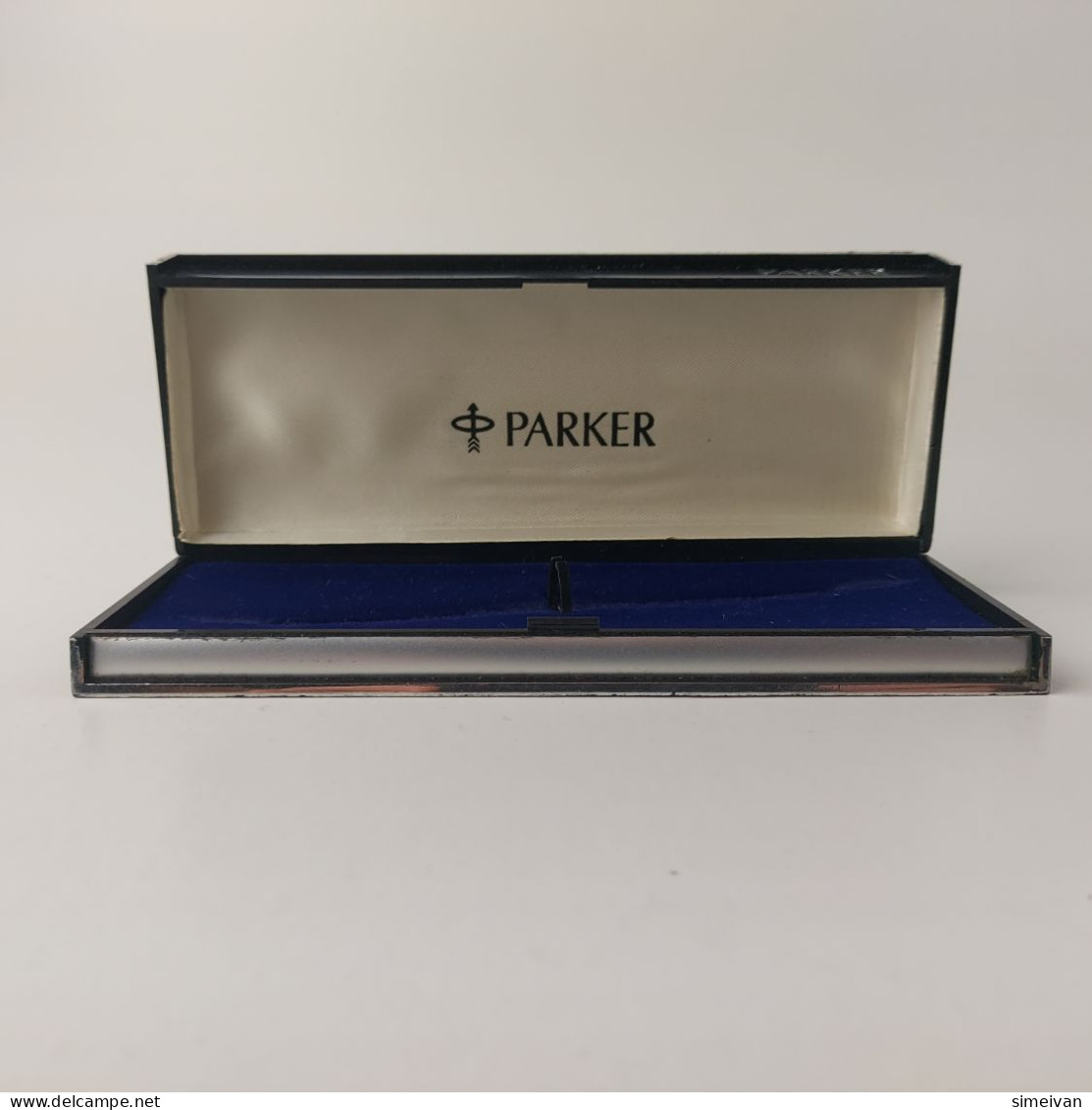 Parker Vintage Black and Silver Plastic Box One Slot Empty Hardcase #5478