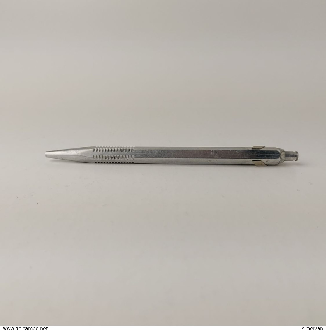 Vintage CRITERIUM 2707 Ballpoint Pen Blue Aluminum France Chrome Trim #5482 - Schreibgerät