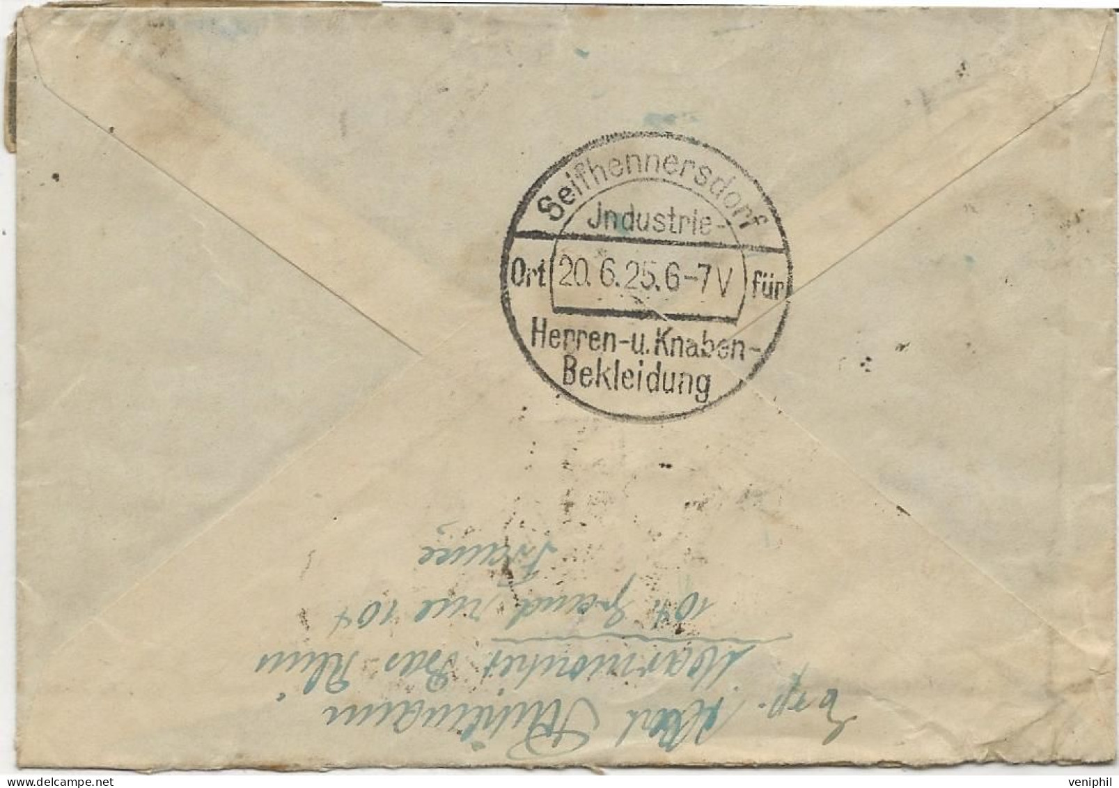 LETTRE RECOMMANDEE AFFRANCHISSEMENT COMPOSE N°111 -140-170-212 - OBLITEREE CAD  MARMOURTIER - BAS-RHIN 1925 - Storia Postale