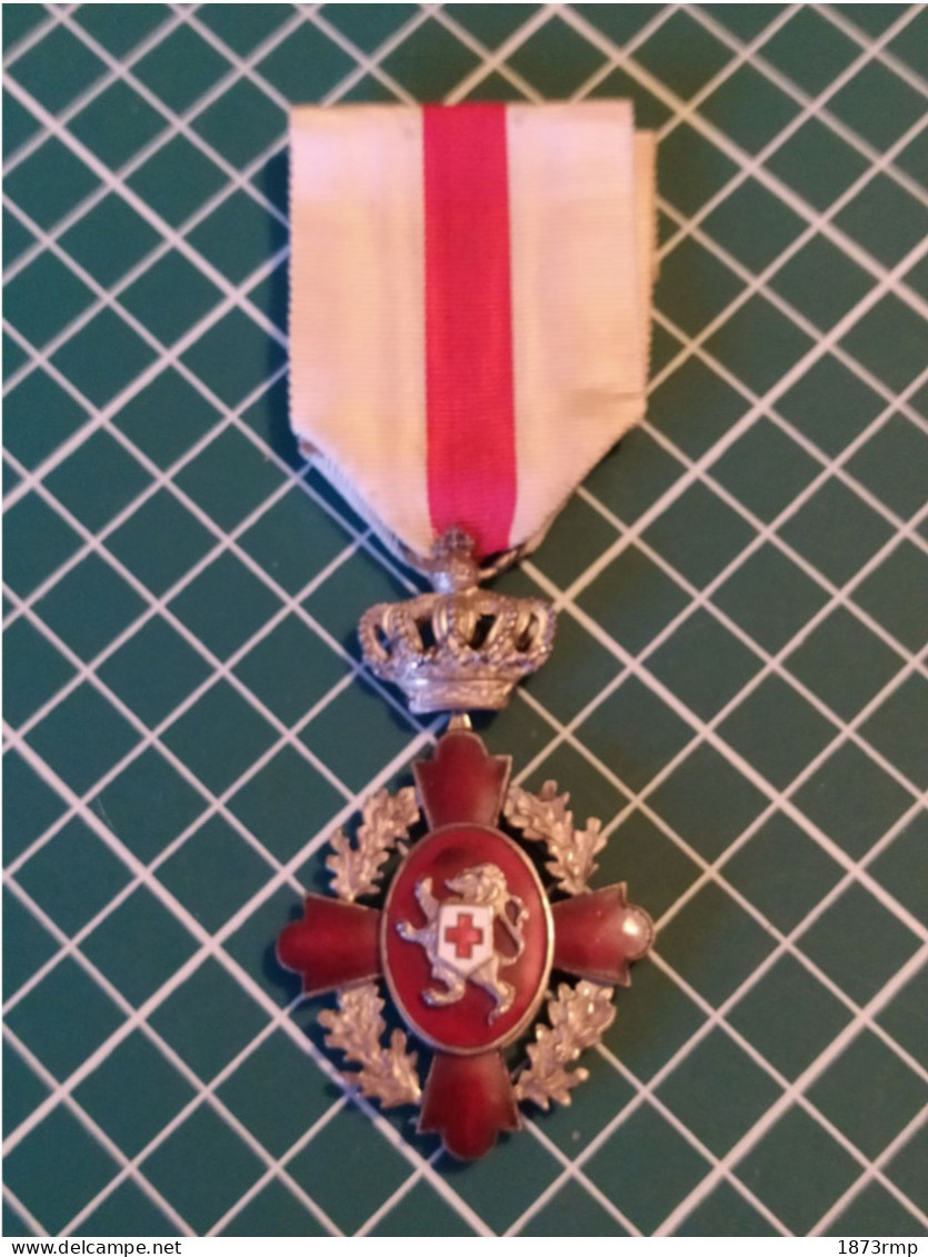 MEDAILLE DES DONNEURS DE SANG MILITAIRES, CROIX ROUGE COULEUR ARGENT, BELGIQUE (émail Abimé Arrière) - Belgien