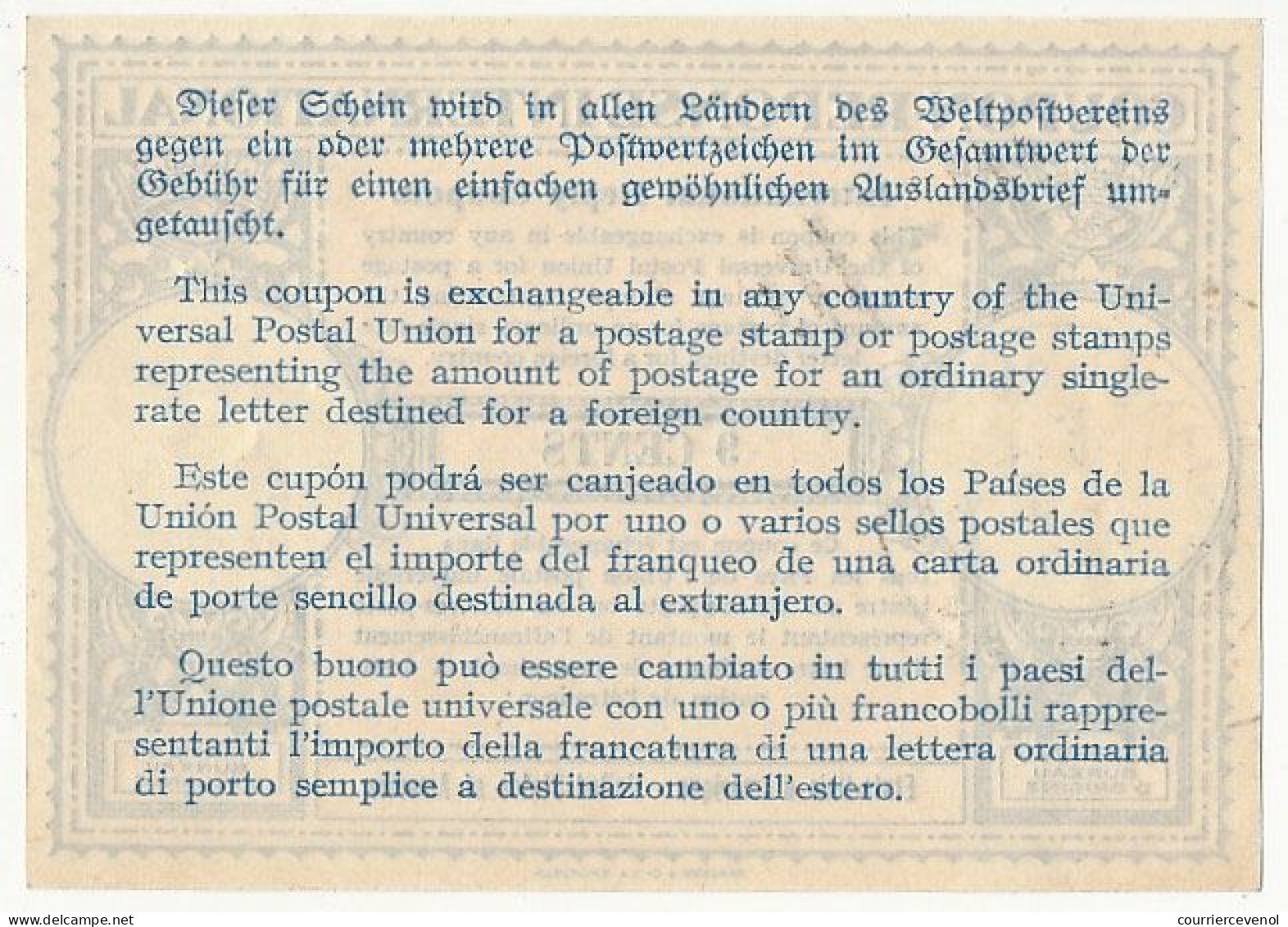 Etats Unis - Coupon Réponse International - 9 Cents - 1946 - Andere & Zonder Classificatie