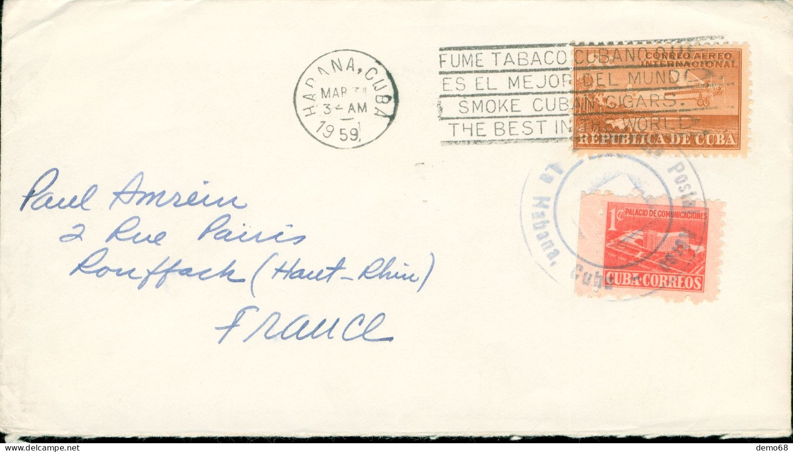 Amérique Cuba Stamp Timbre Sur Enveloppe 1959   Lot De  3 Enveloppes Dont Une First Day Cover - Sonstige & Ohne Zuordnung