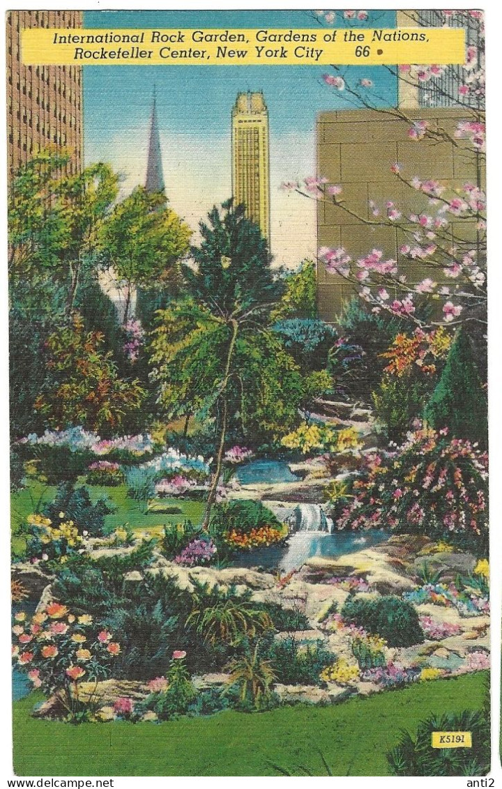 USA   - International Rock Garden, Rockefeller Center - New York City -  Unused Card   No 66 - Manhattan