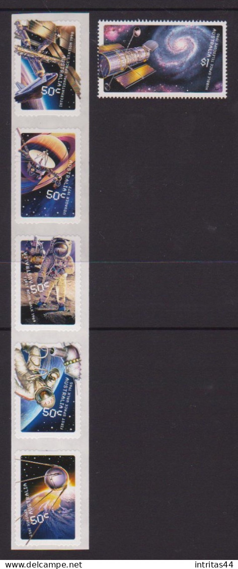 AUSTRALIA 2007 STAMP COLLECTING MONTH " BLAST OFF! 50 YEARS IN SPACE " STRIP AND STAMP MNH. - Nuovi