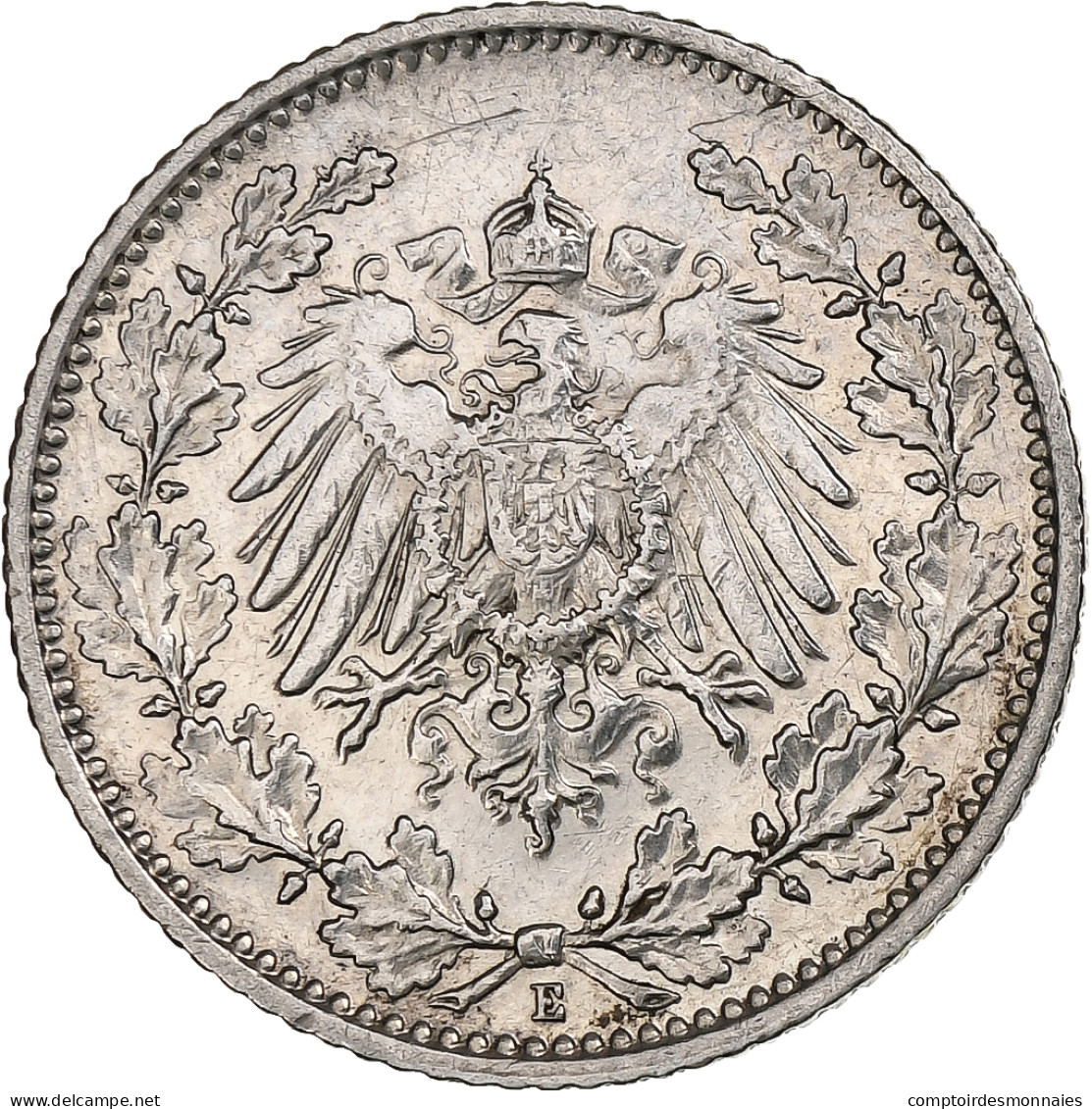 Empire Allemand, 1/2 Mark, 1906, Muldenhütten, Argent, TTB+, KM:17 - 1/2 Mark