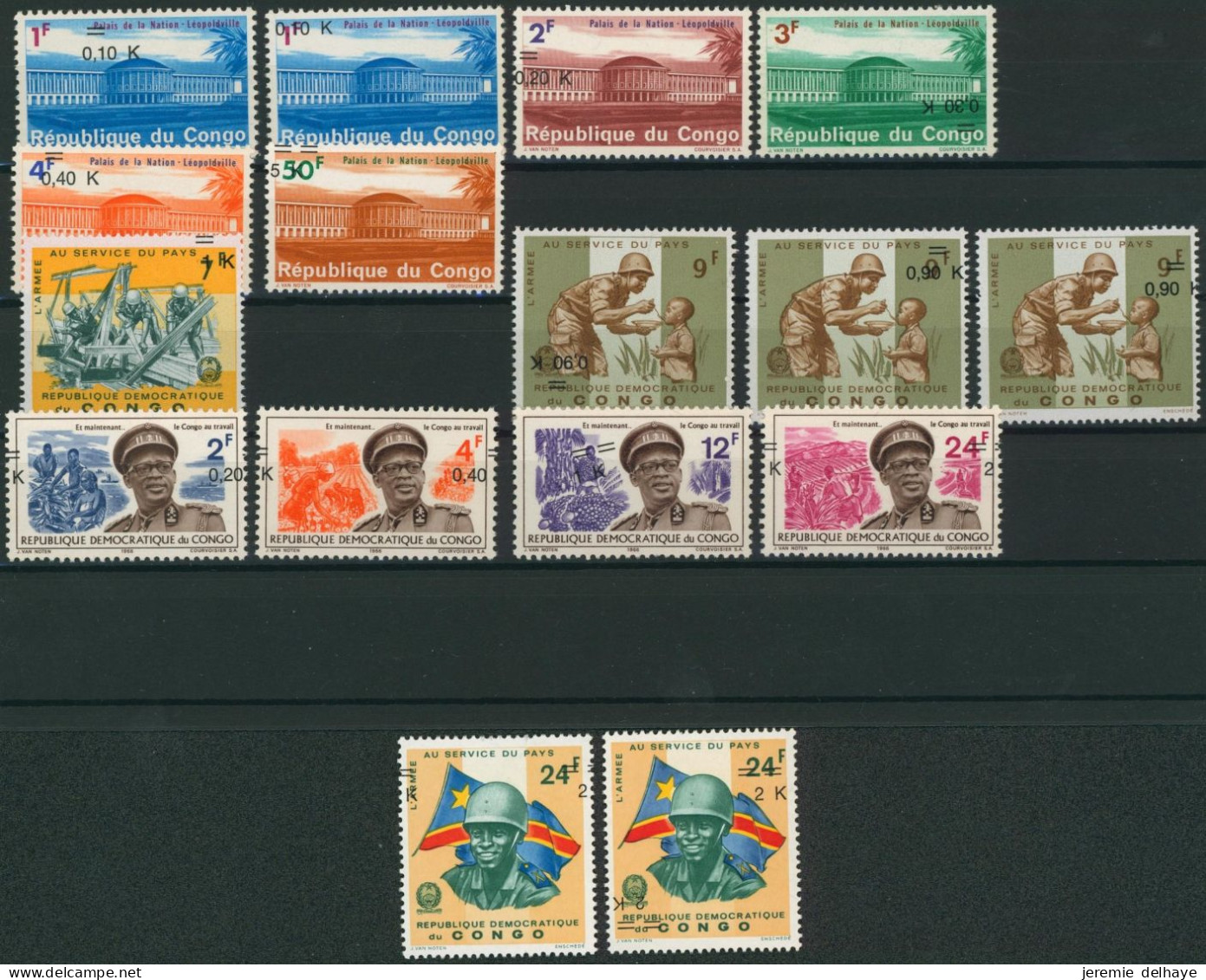 République Démocratique Du Congo (1970) - Série 727/44** : 16 Variétés, Voir Description. - Mint/hinged