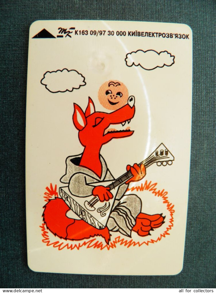 Phonecard Chip Tale Cartoon Animal Fox Musical Instrument Balalaika  K163 09/97 30,000ex. 1680 Units  UKRAINE - Ukraine