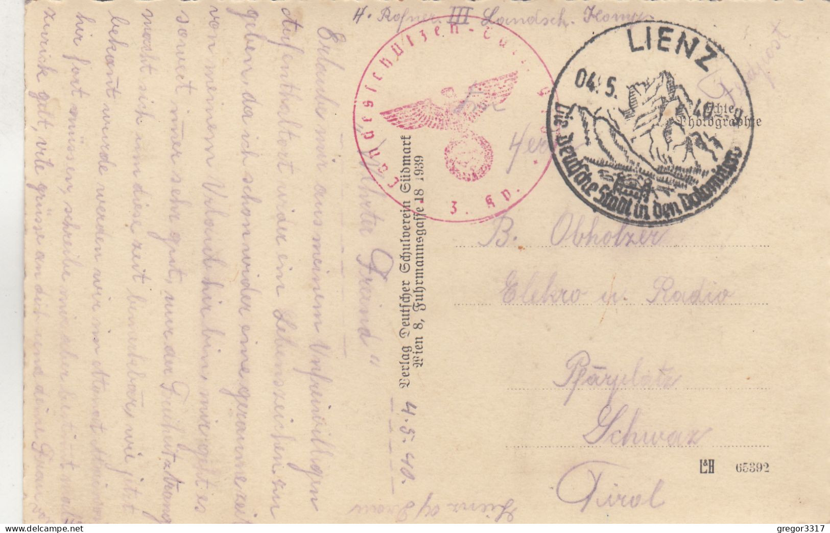 E4120) LIENZ In Osttirol - FELDPOST Landesschützen 3. KP. - 04.05.1940 !! - Lienz