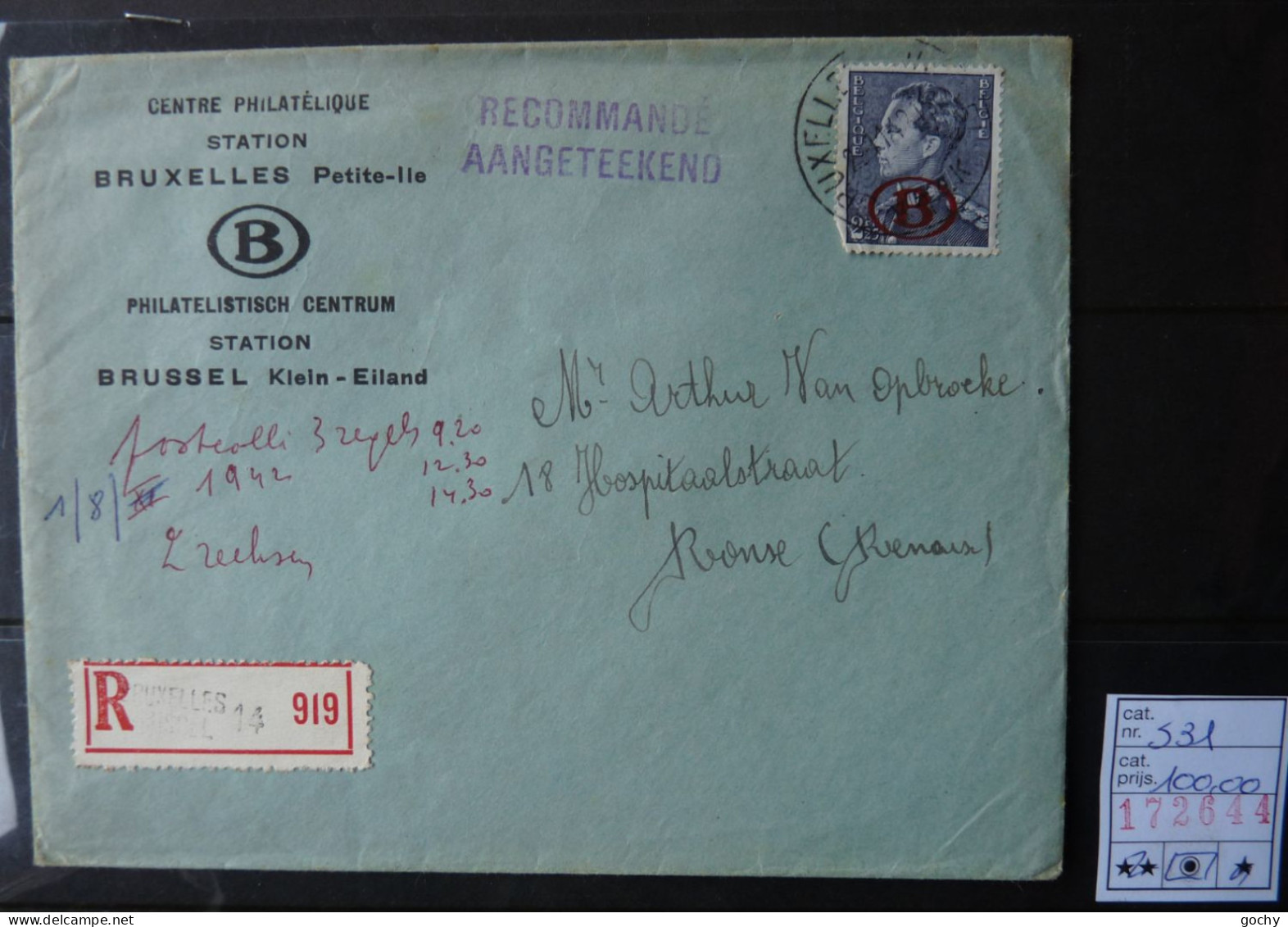 Belgique SERVICE S31 Sur Lettre 1942 Cat : 100,00€ - Covers & Documents