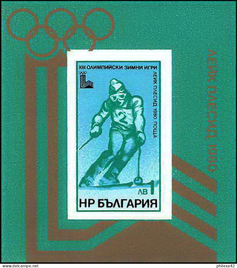 Bulgarie (Bulgaria) MNH ** 254- Bloc N° 89 Jeux Olympiques (olympic Games) LAKE PLACID 80 Ski - Winter 1980: Lake Placid