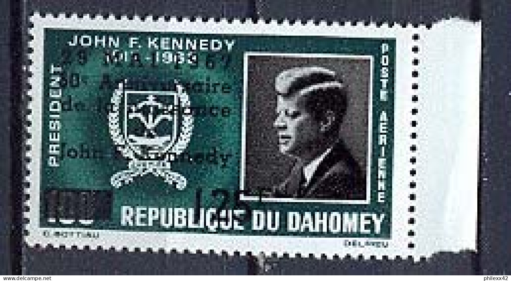Dahomey ** MNH 08 - Poste Aérienne Y&t N° 60 Kennedy Cote 2.80 Surcharge Overprint Kennedy 1967 - Kennedy (John F.)