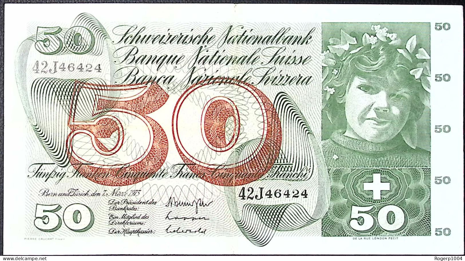 SUISSE/SWITZERLAND * 50 Francs * Cueillette Des Pommes * 07/03/73 * Etat/Grade TTB/VF - Switzerland