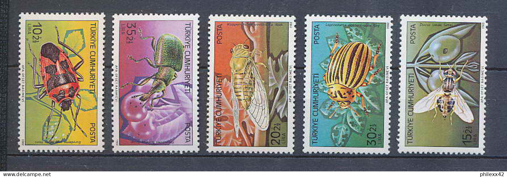 Turquie (Turkey) - 98 - N° 2370/74 Insectes (insects) COTE 5 Neuf ** Mnh - Ungebraucht