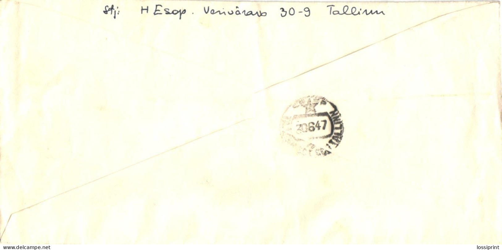 Soviet Union:USSR:Estonia:Registered XII Song Festival Special Cancellation Letter B, 1947 - Lettres & Documents