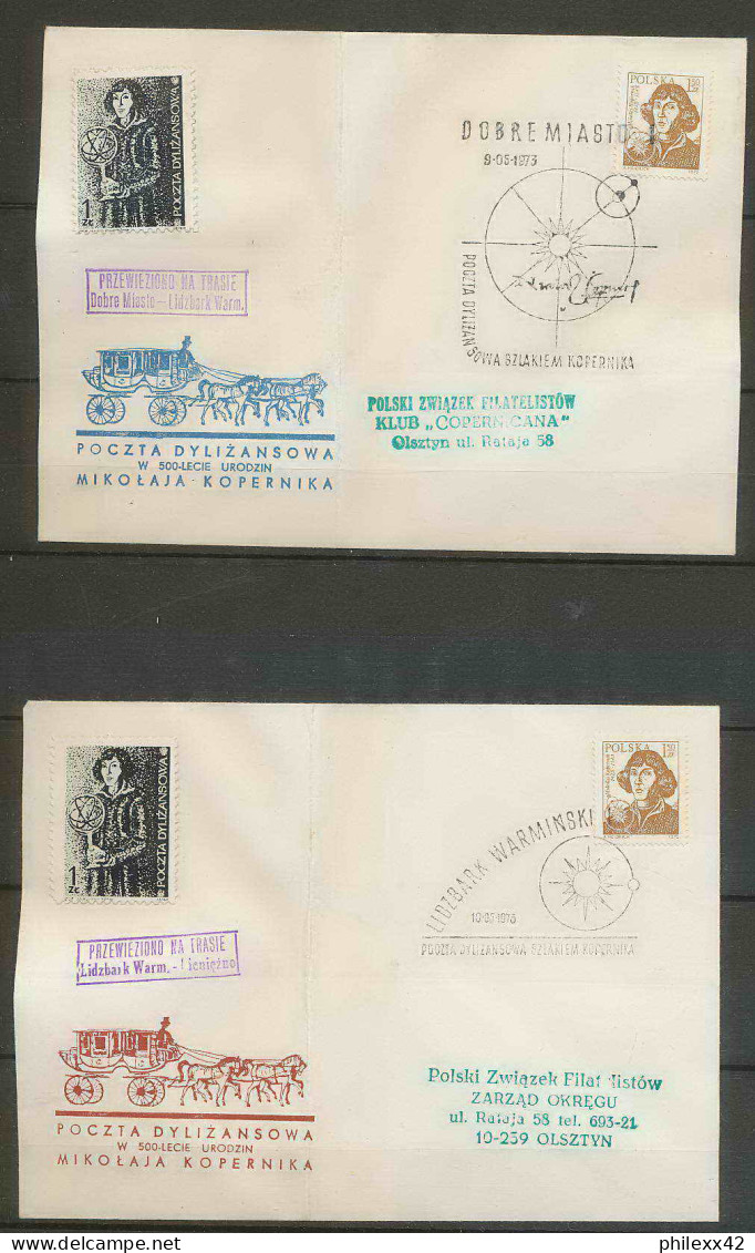 010 Pologne (Poland) 6 Lettre (cover Briefe) Completes 1973 Copernic Copernicus Copernico Espace (space)  - Storia Postale