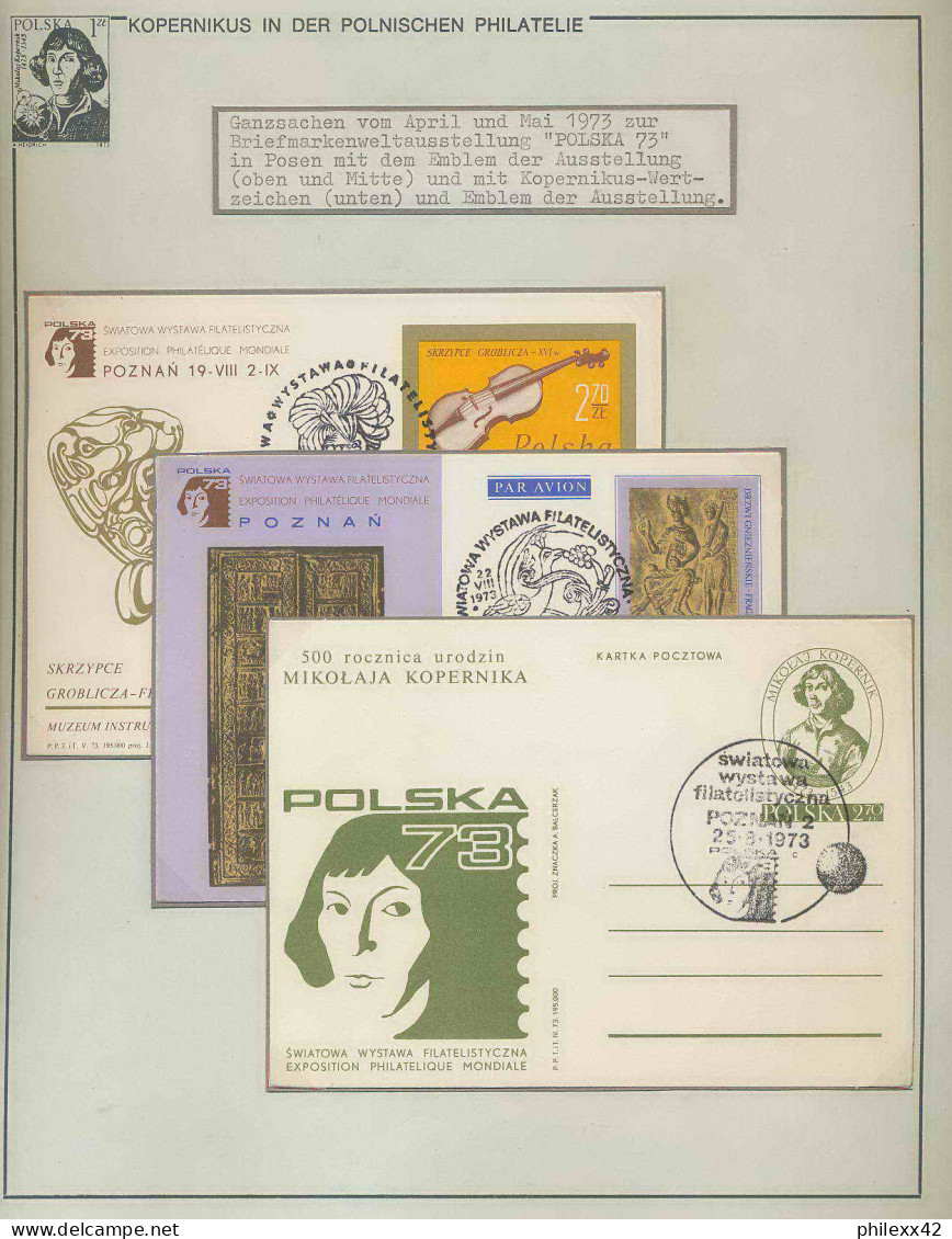 060 Pologne (Poland) 3 Entier Postal Stationery 1973 Copernic Copernicus Copernico Espace (space)  - Briefe U. Dokumente