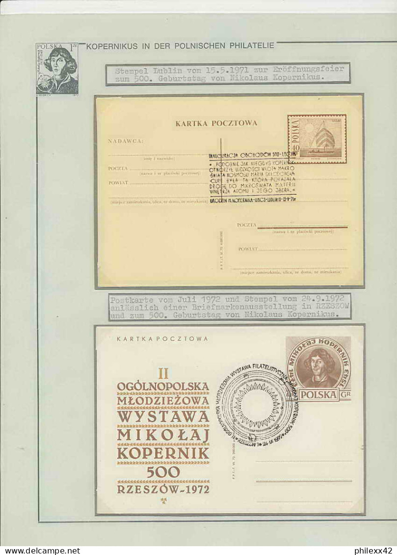 063 Pologne (Poland) 2 Entier Postal Stationery 1971/1972 Copernic Copernicus Copernico Espace (space)  - Briefe U. Dokumente