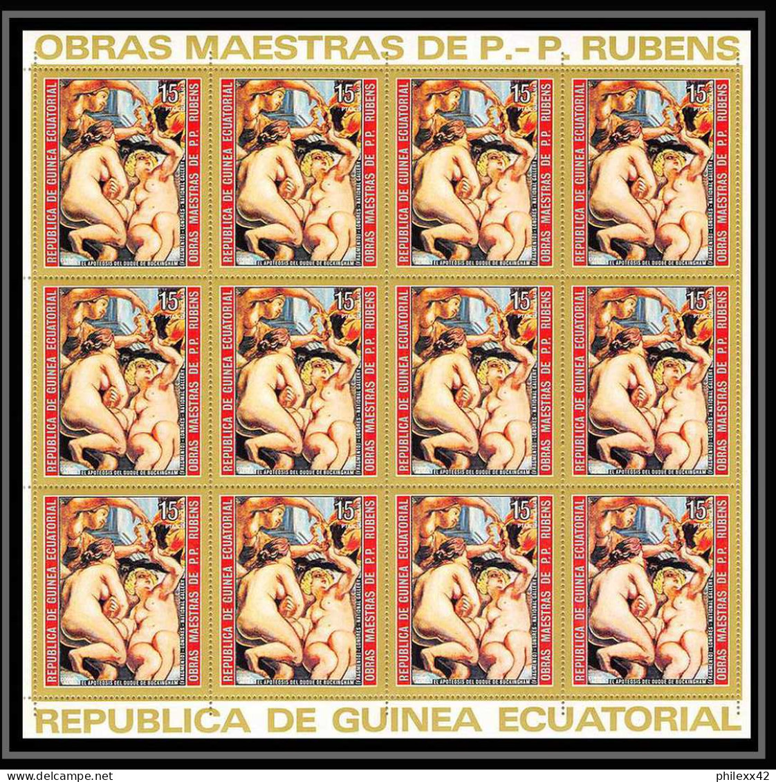 60008 Neuf ** MNH Mi N°285/291 1973 Rubens Tableau (Painting) Nus Nude Guinée équatoriale Guinea Feuilles Sheets - Nus