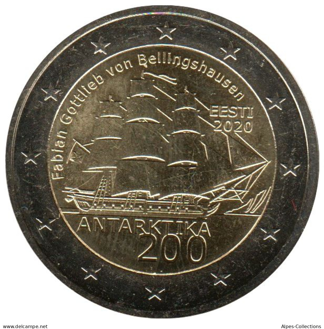 ET20020.1 - ESTONIE - 2 Euros Commémo. 200è Anniv Découverte Antarctique - 2020 - Estonia