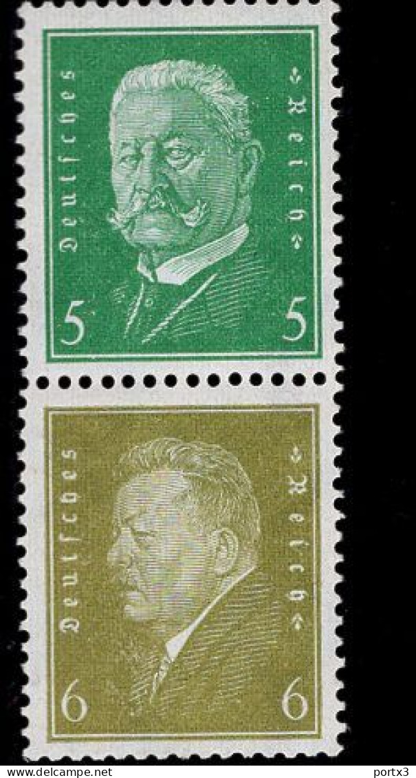 Deutsches Reich S 42 Hindenburg  MLH Falz * Mint (1) - Carnets & Se-tenant