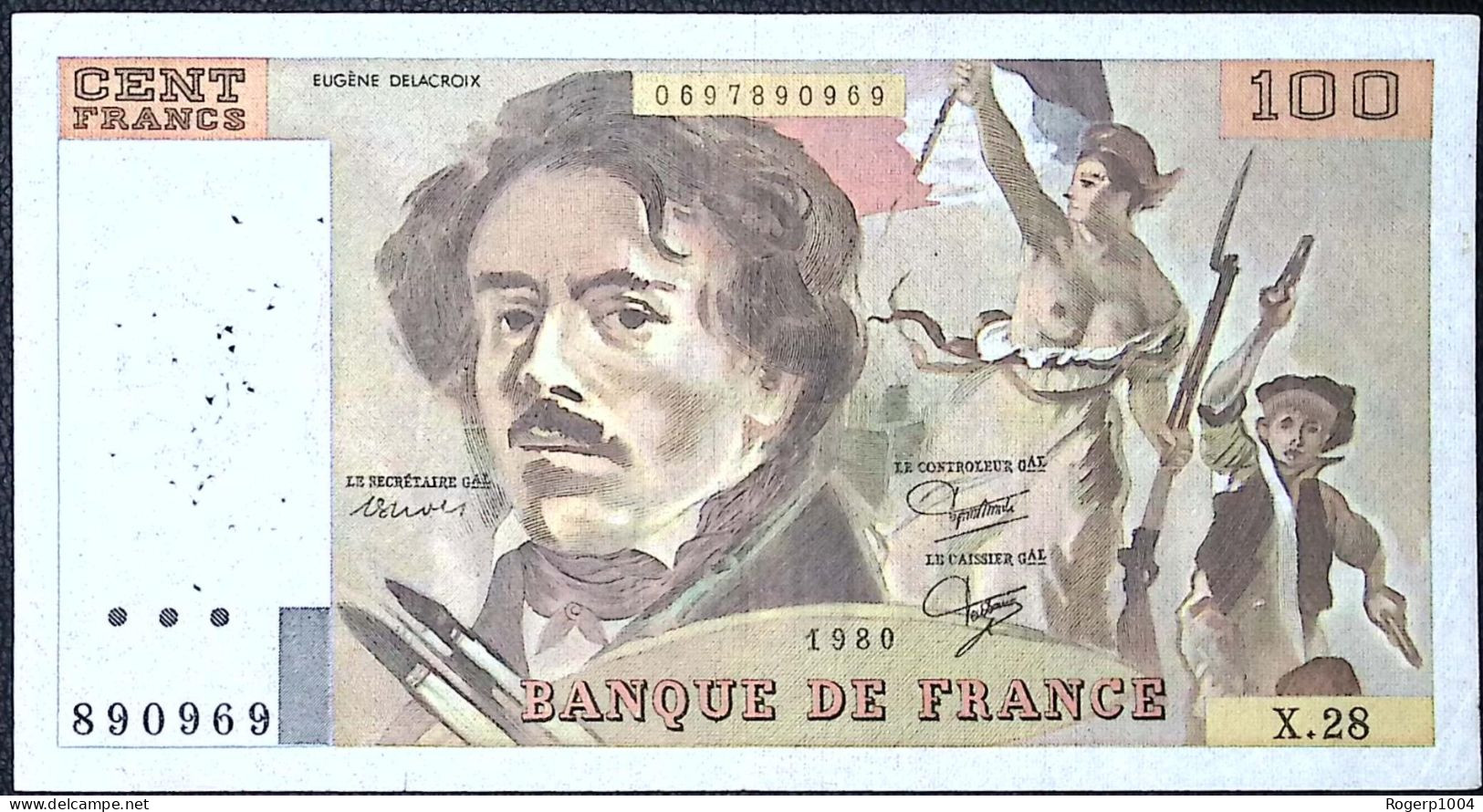 FRANCE * 100 Francs * Delacroix * 1980 * Fay 69.04a * Etat/Grade TTB/VF - 100 F 1978-1995 ''Delacroix''