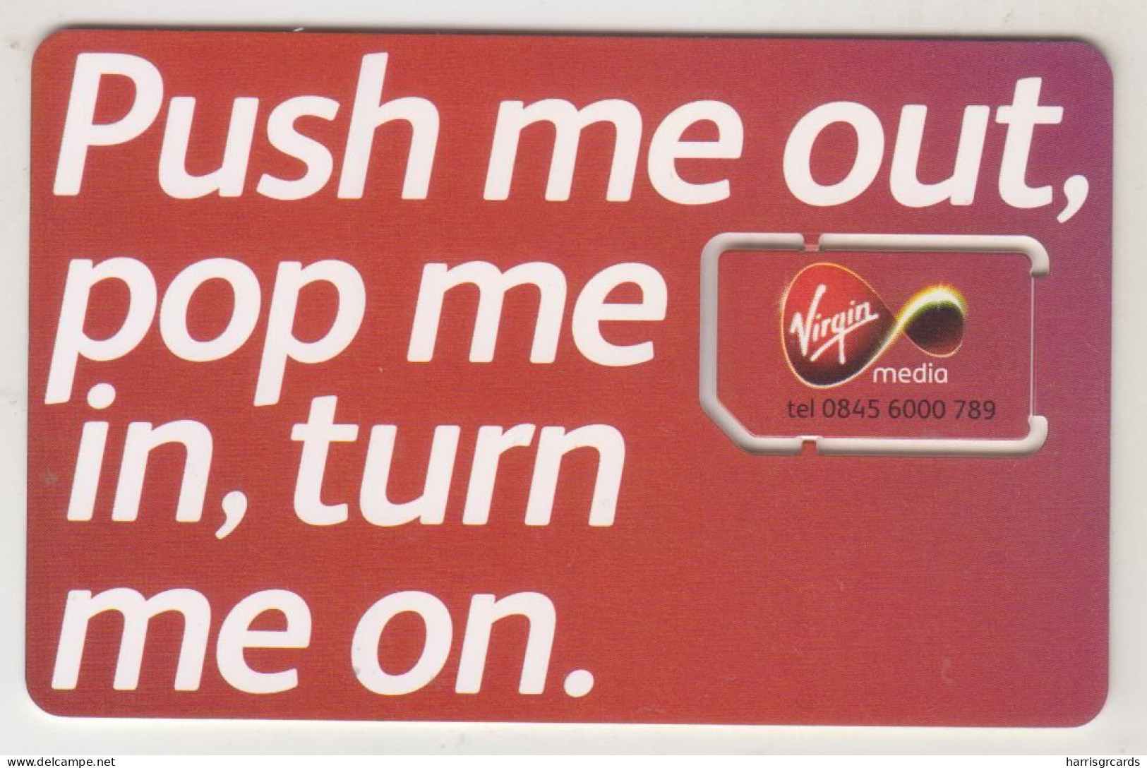 UK - Push Me Out...Virgin Media , Virgin GSM Card , Mint - Sonstige & Ohne Zuordnung