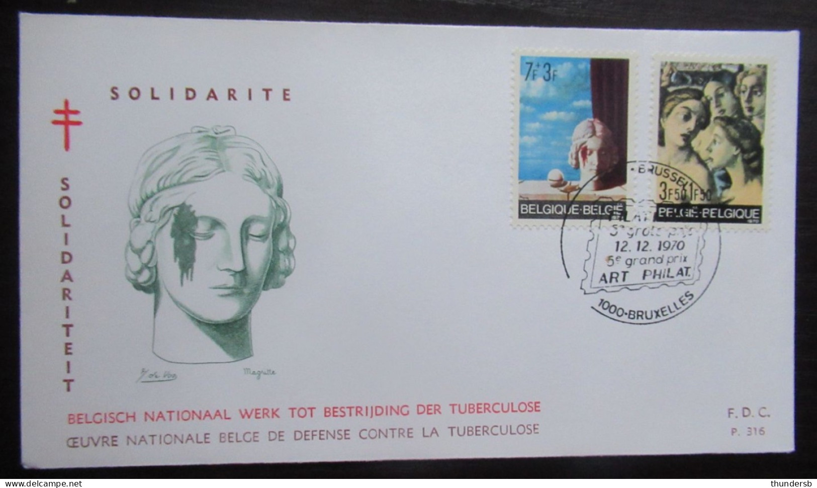 FDC 1564/65 'Solidariteit - Paul Delvaux' - 1961-1970