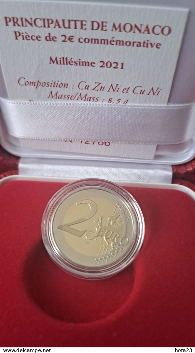 Monaco 2 Euro Coin 2021 PP 10 Years Wedding Charlene And Albert  In Original Packaging Case And Slipers - Monaco