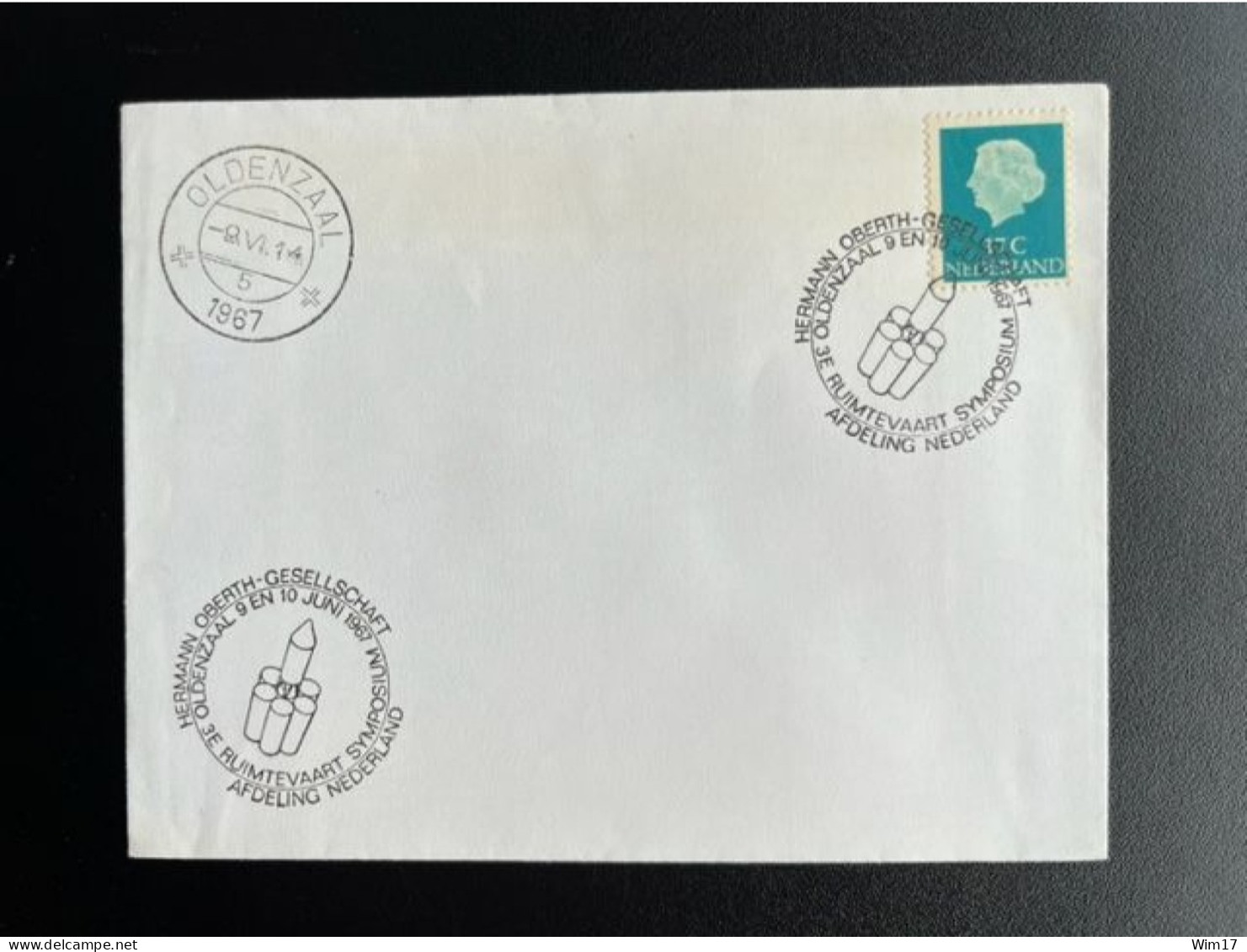 NETHERLANDS 1967 COVER SPECIAL POSTMARK 3RD SPACE SYMPOSIUM OLDENZAAL 10-06-1967 NEDERLAND - Briefe U. Dokumente