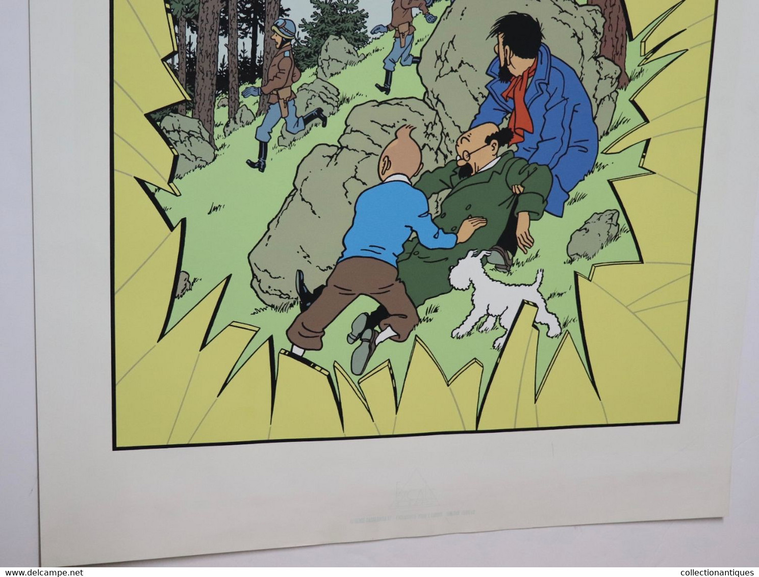 Sérigraphie Hergé Tintin - L'Affaire Tournesol (scène De La Fuite) - Ed. Limitée Escale Paris Casterman 1500 Ex.- 1987 - Serigraphies & Lithographies