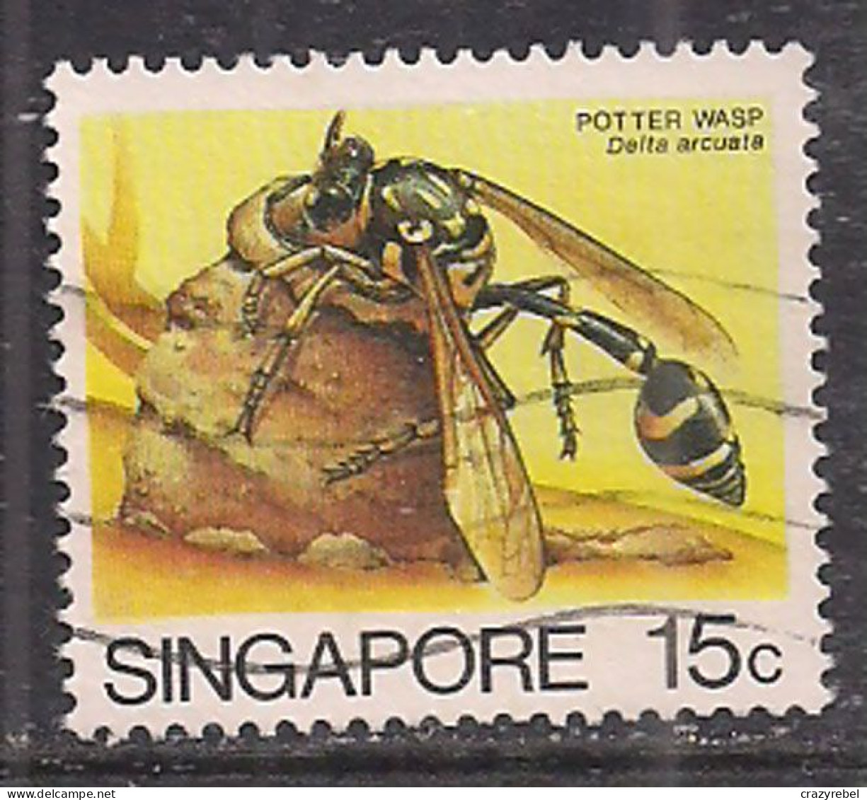 Singapore 1985-89 QE2 15c Potter Wasp SG 493 Used ( C328 ) - Singapur (...-1959)