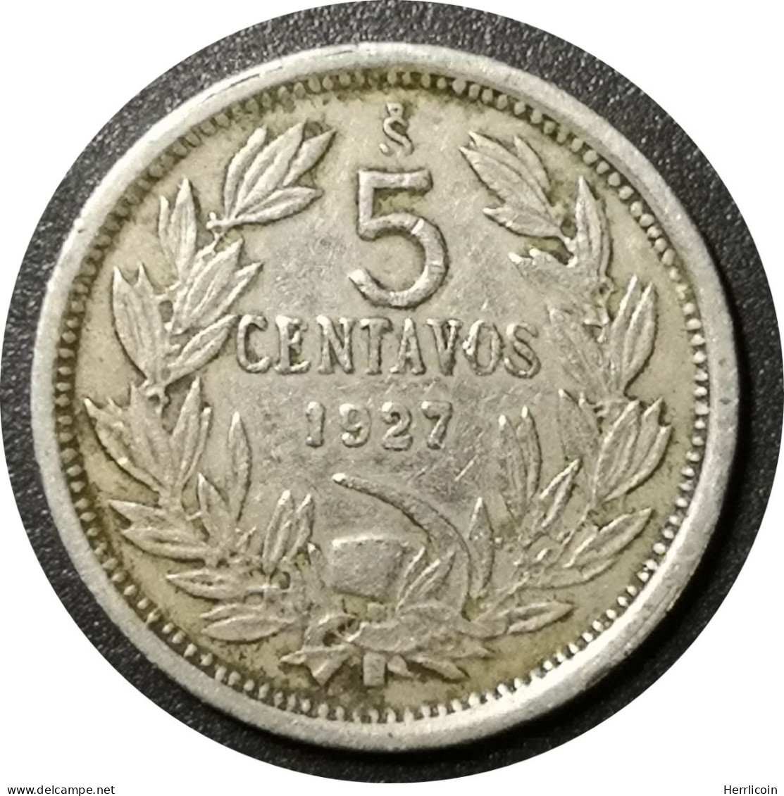 1927 - 5 Centavos cupronickel - Chili [KM#165] - Chili