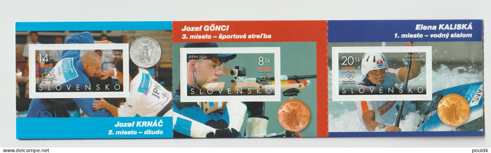 Slovakia 2004 Olympic Games In Athens Medal Winners Booklet W/six Selfadhesive Stamps MNH/**. Postal Weight  - Summer 2004: Athens